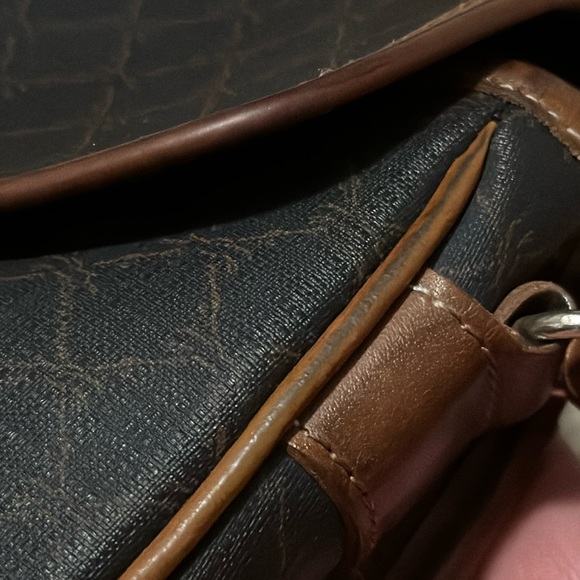 Vintage Longchamp Crossbody Bag-Leather-Brown Tones/Black-Flap Snap Closure - Picture 5 of 17